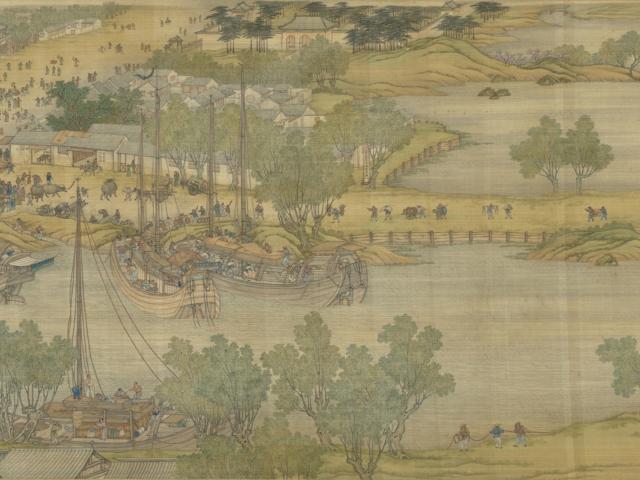 The "Qing Court Version" of "Along the River During the Qingming Festival" Panel 9