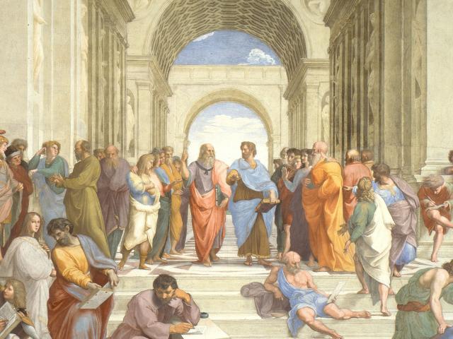 The painting "The School of Athens" by Raphael